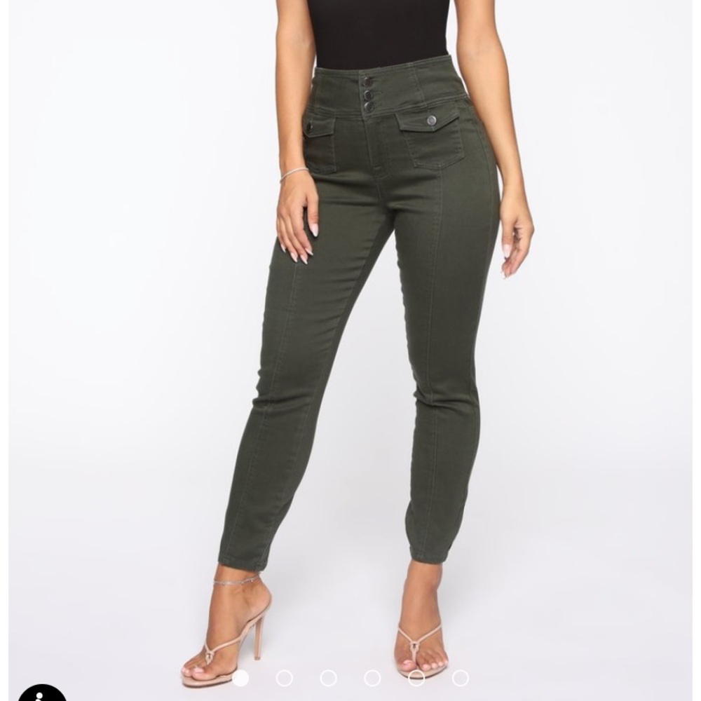 Olive high waisted jeans